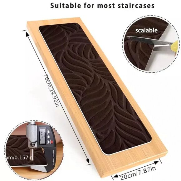 Non-Slip Self Adhesive Carpet Stair Treads 16 Piece Set 8"x 30" Black - Picture 7 of 9